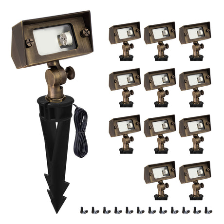 Malory MLR-F01 Die-Cast Brass Low Voltage Landscape Flood Light