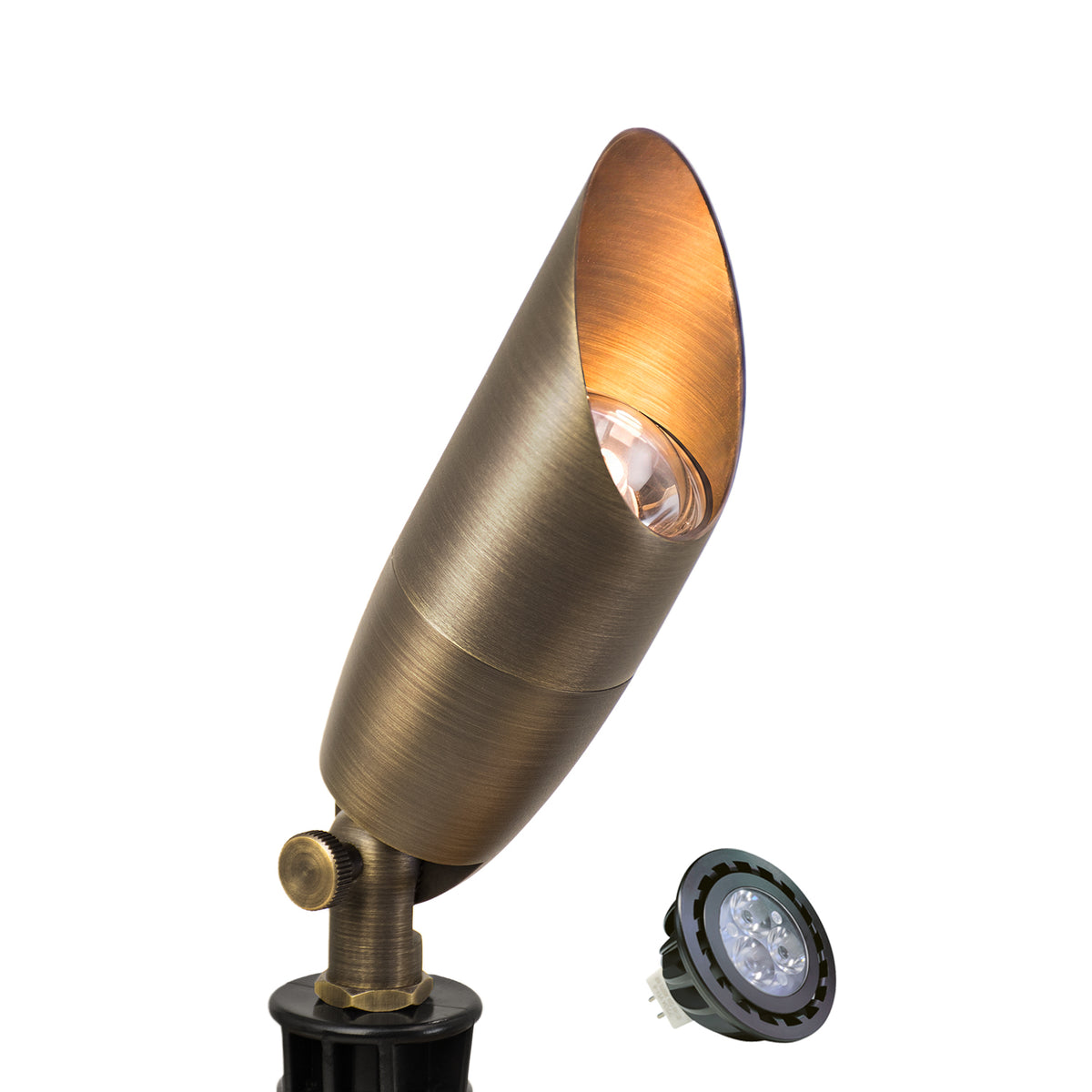 Malory MLR-S06 Solid Brass Low Voltage Landscape Spotlight,Replaceable Bulb, IP65 Waterproof