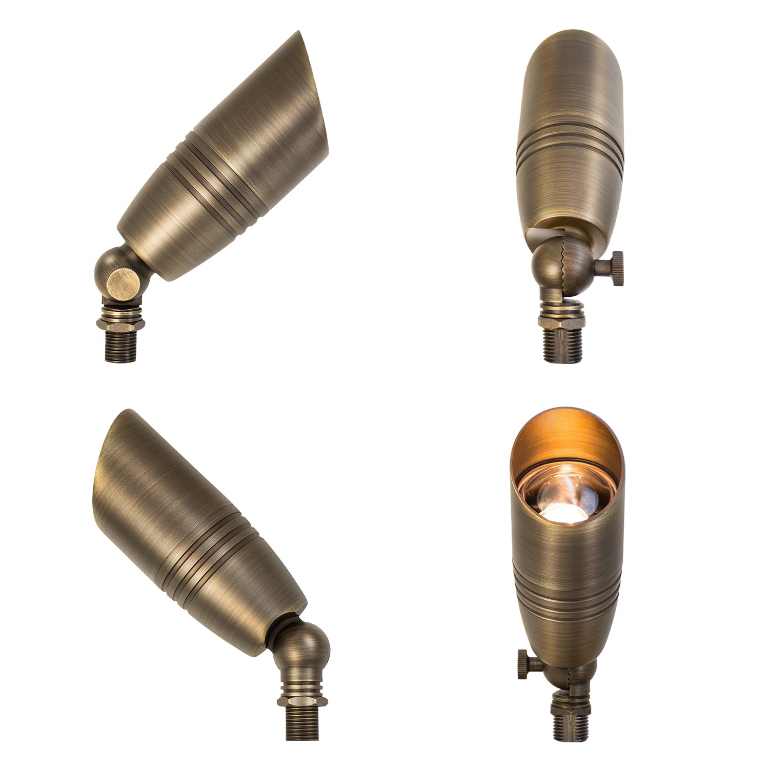 MALORY Essential 6-Light Low Voltage Brass Landscape Lighting Kit – 4 Spotlights + 2 Path Lights (MLR-K01)
