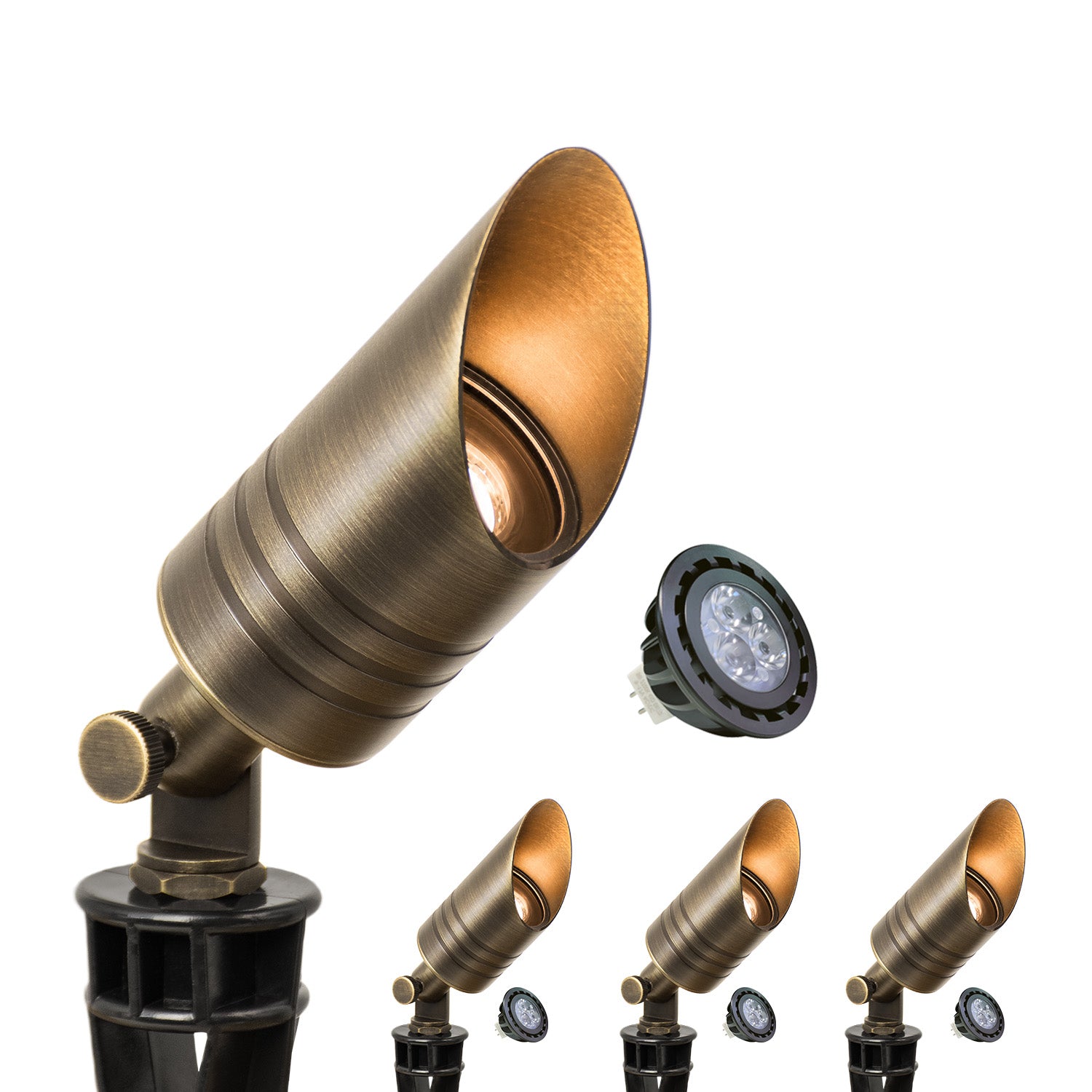 Malory MLR-S05 Solid Brass Low Voltage Landscape Spotlight,12V MR16