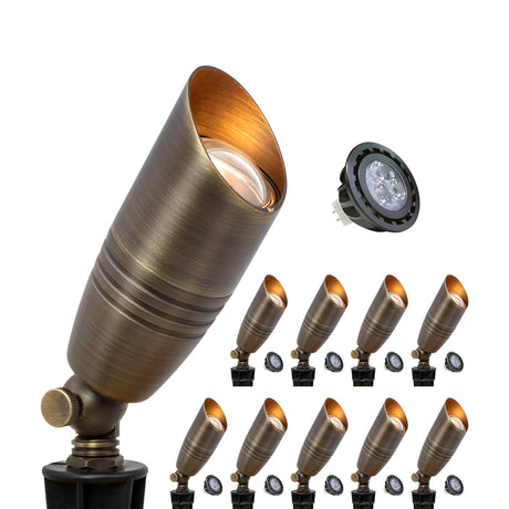 Malory_S02_Solid_Brass_Landscape_Spotlight with 12 packs