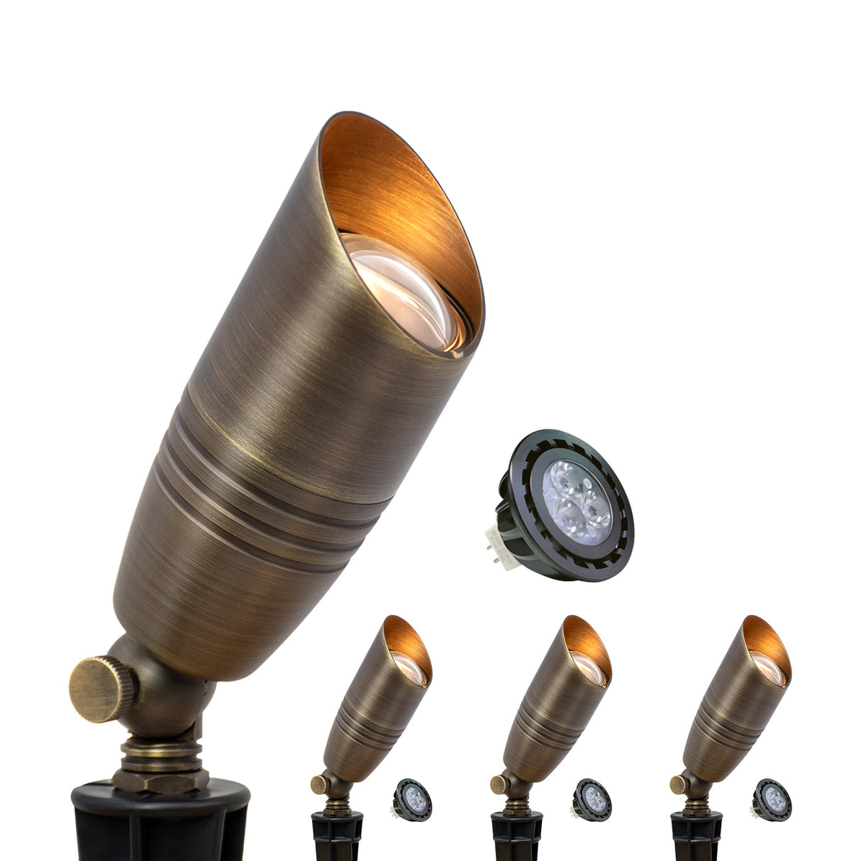 Malory_S02_Solid_Brass_Landscape_Spotlight with 4 packs
