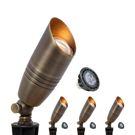 Malory_S02_Solid_Brass_Landscape_Spotlight with 4 packs