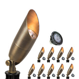 Malory MLR-S06 Solid Brass Low Voltage Landscape Spotlight,Replaceable Bulb, IP65 Waterproof