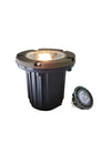 MALORY 12V Brass In-Ground Landscape Well Light with Flat Top – Low Voltage Outdoor Uplighting (MLR-G01)