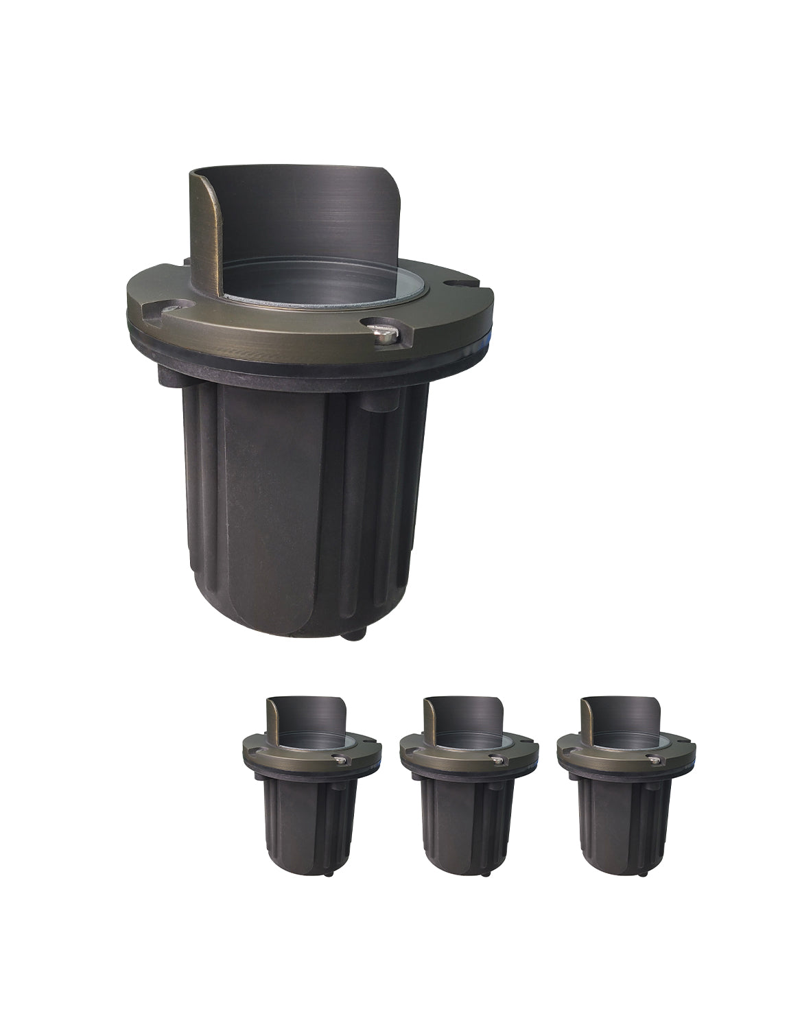 Brass inground landscape light MLR-G04 glare shield top for anti-glare outdoor lighting