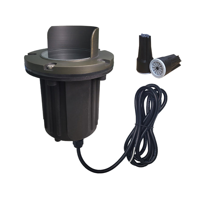 Brass inground landscape light MLR-G04 glare shield top for anti-glare outdoor lighting