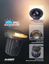 Solid brass housing detail of inground landscape light MLR-G05