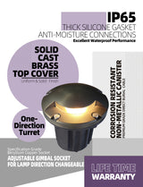 Brass inground landscape light MLR-G05 one direction turret for accent lighting