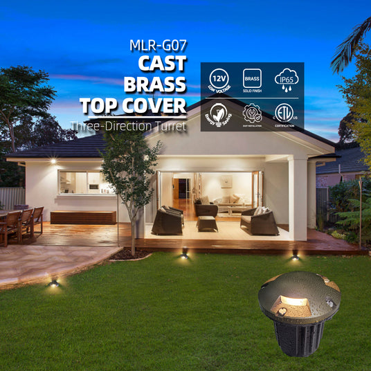 Brass inground landscape light MLR-G07 three direction turret for landscape lighting