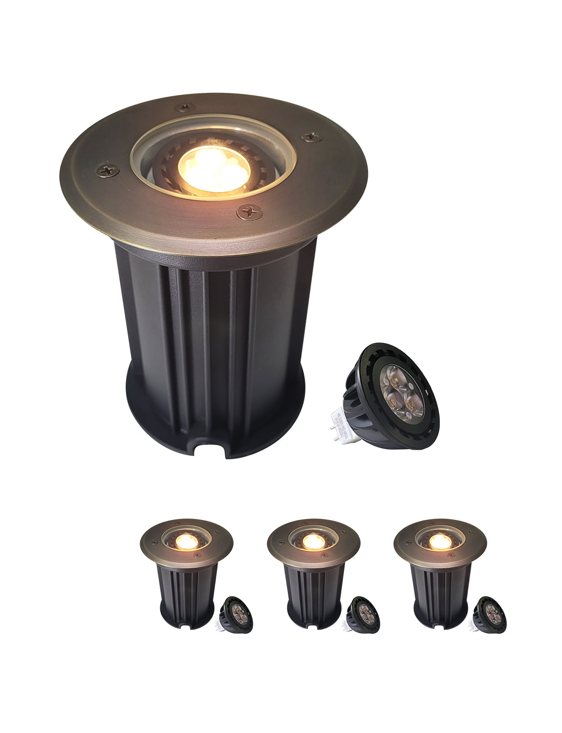 Brass inground landscape light MLR-G08 open top for outdoor ground installation