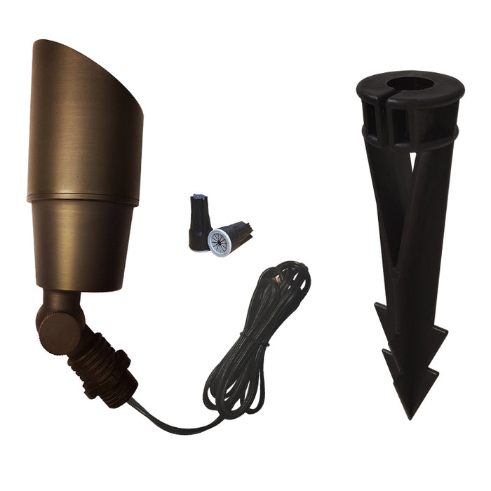 Brass landscape spot light MLR-S01 with LED bulb accessory