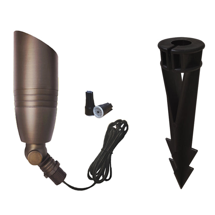 Brass landscape spot light MLR-S02 with LED bulb accessory