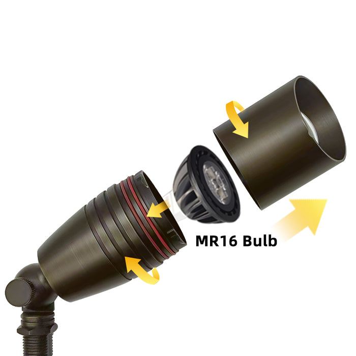 Brass landscape spot light MLR-S02 adjustable outdoor spotlight fixture