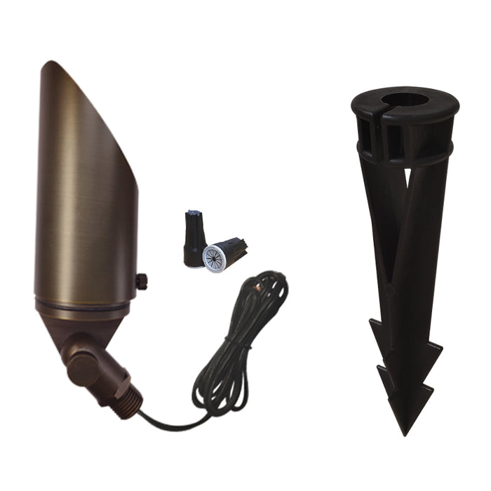 Brass landscape spot light MLR-S03 with LED bulb accessory