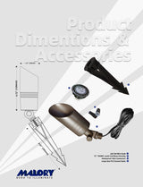 Adjustable head brass landscape spot light MLR-S05 close-up view