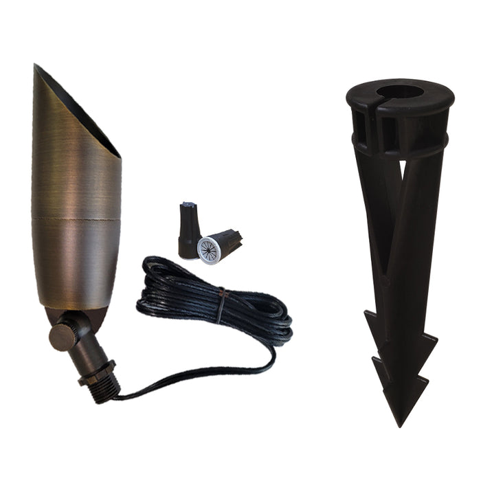 Brass landscape spot light MLR-S06 with LED bulb accessory