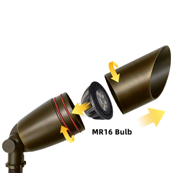 Brass landscape spot light MLR-S06 for garden spotlight installation