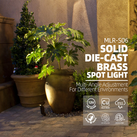 Brass landscape spot light MLR-S06 for garden spotlight installation