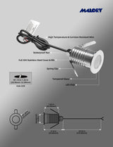 LED recessed deck step lights 1W for stair and step lighting