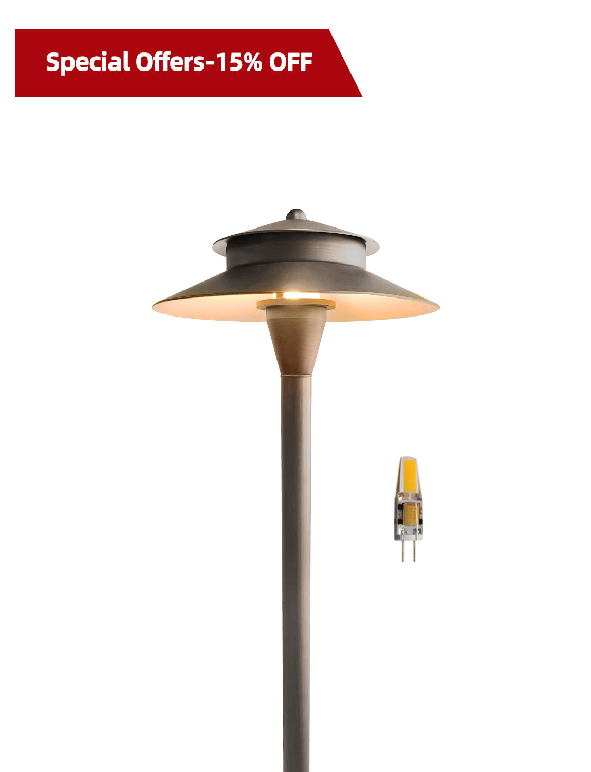 Modern brass path light MLR-P03 for outdoor landscape pathways