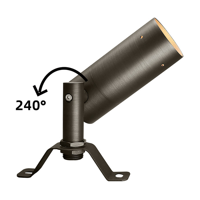 Outdoor brass LED down light with wall mount bracket