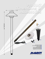 MALPRY Brass Low Voltage Landscape Path Lighting for Garden Walkway Patio Yard (MLR-P01)