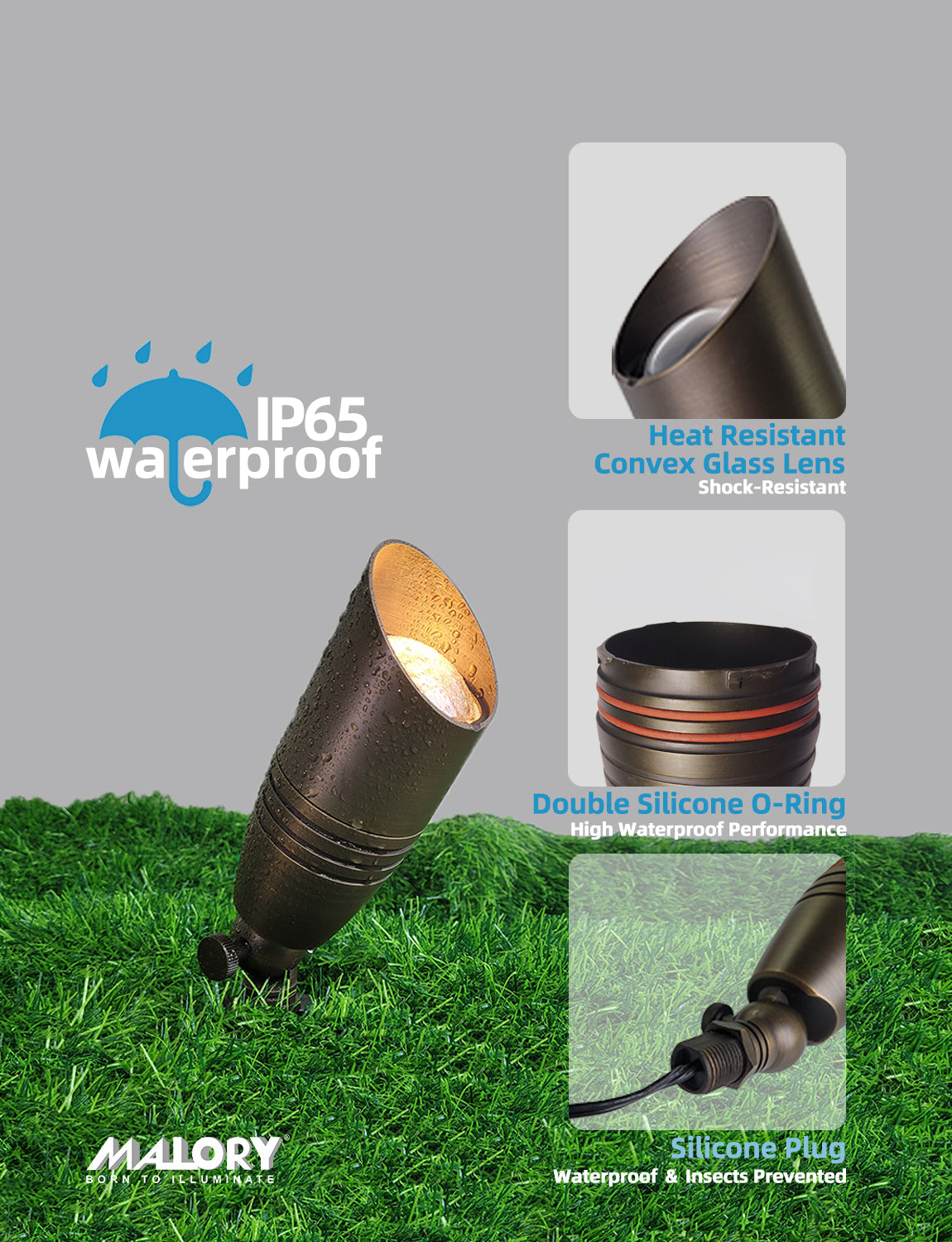 Brass landscape spot light MLR-S02 adjustable outdoor spotlight fixture