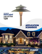 Outdoor brass path light MLR-P03 guiding pathway lighting at night