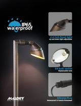 Directional brass path light MLR-P06 with adjustable lighting head