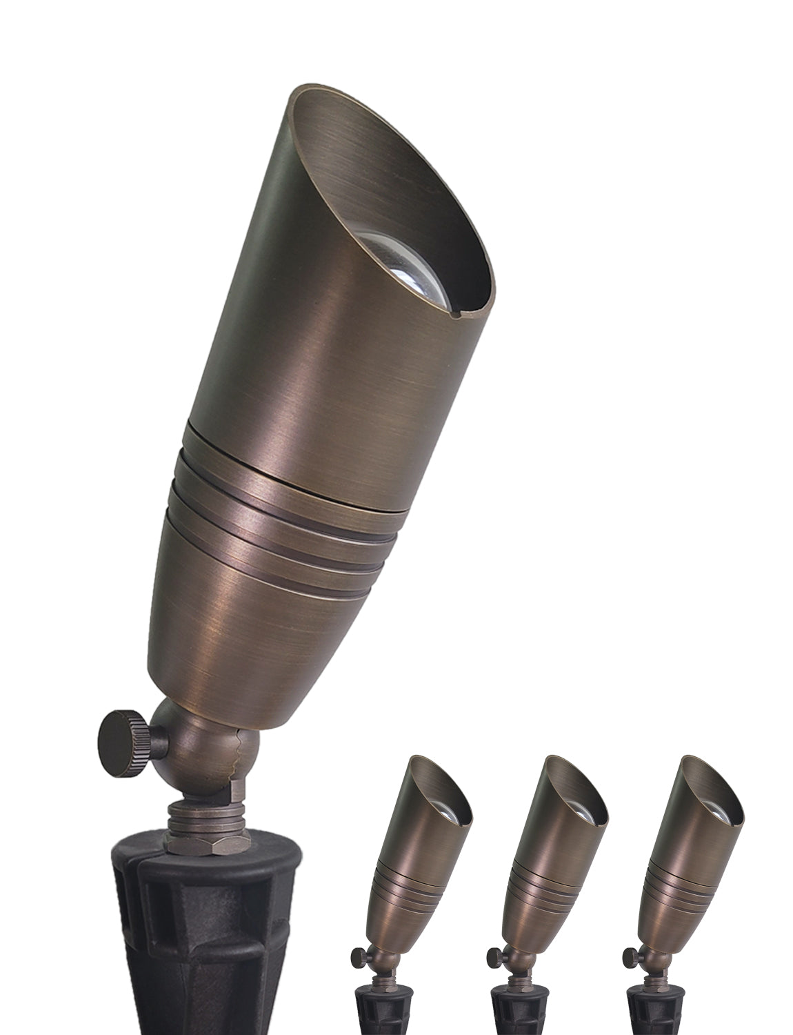 MALORY Low Voltage LED Outdoor Brass Landscape Spot Lights for Yard and Garden (MLR-S02)